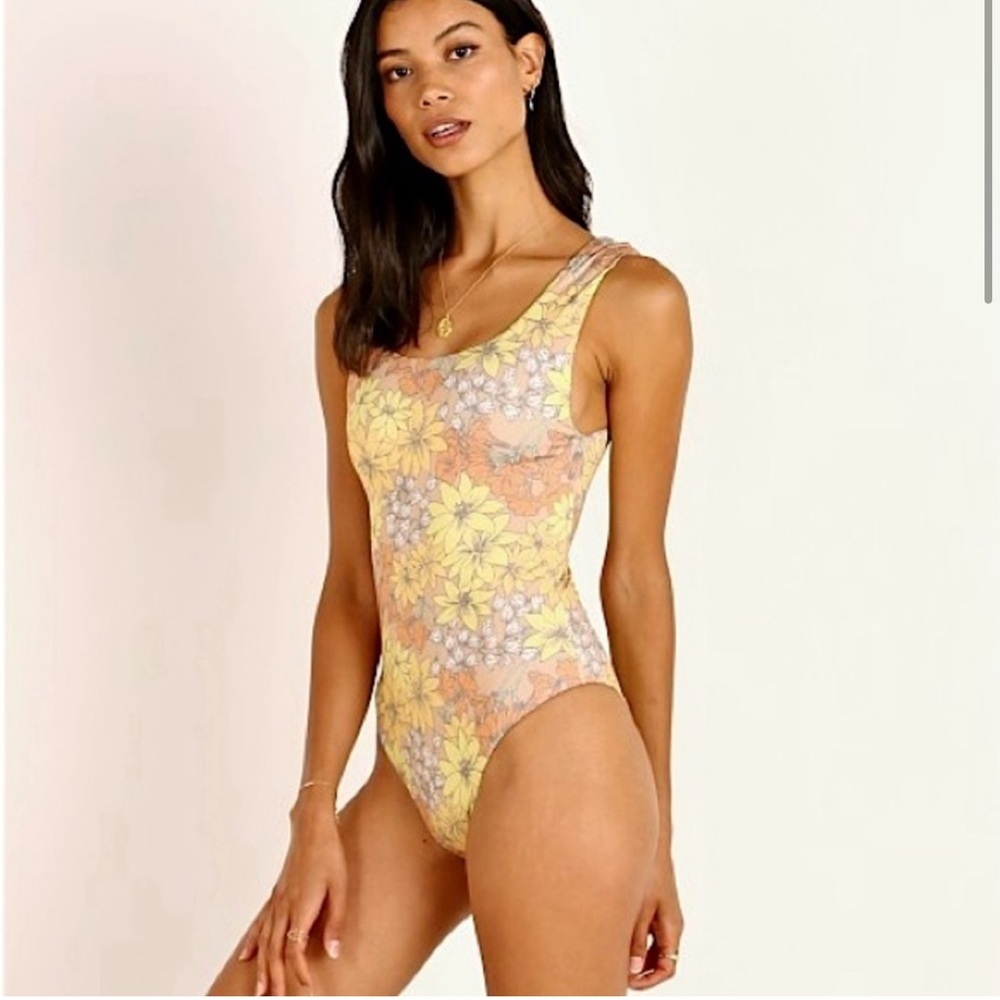 One-Piece Swimsuit Seea Agra Neo Boho Retro Floral Scoop Neck Cheeky S